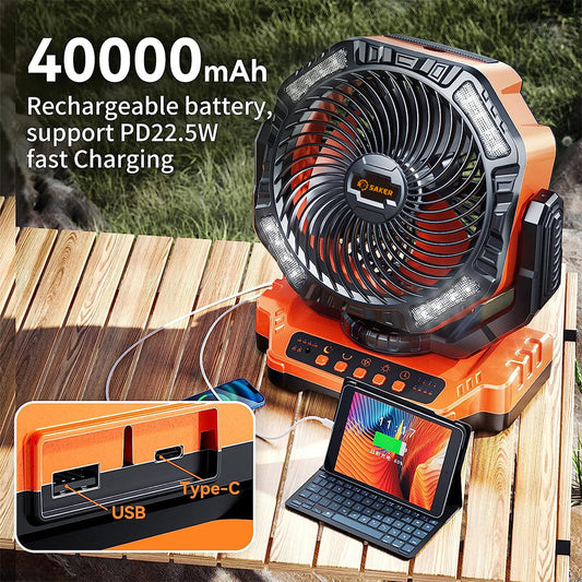 Ventilateur de Camping Rechargeable