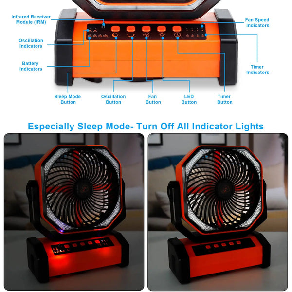 Ventilateur Portable Rechargeable LED